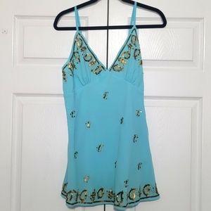 Teal spaghetti strap top